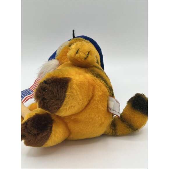 Vintage 1981 Dakin Garfield Patriotic Uncle Sam Plush Stuffed Animal 10" Flag - Picture 3 of 13